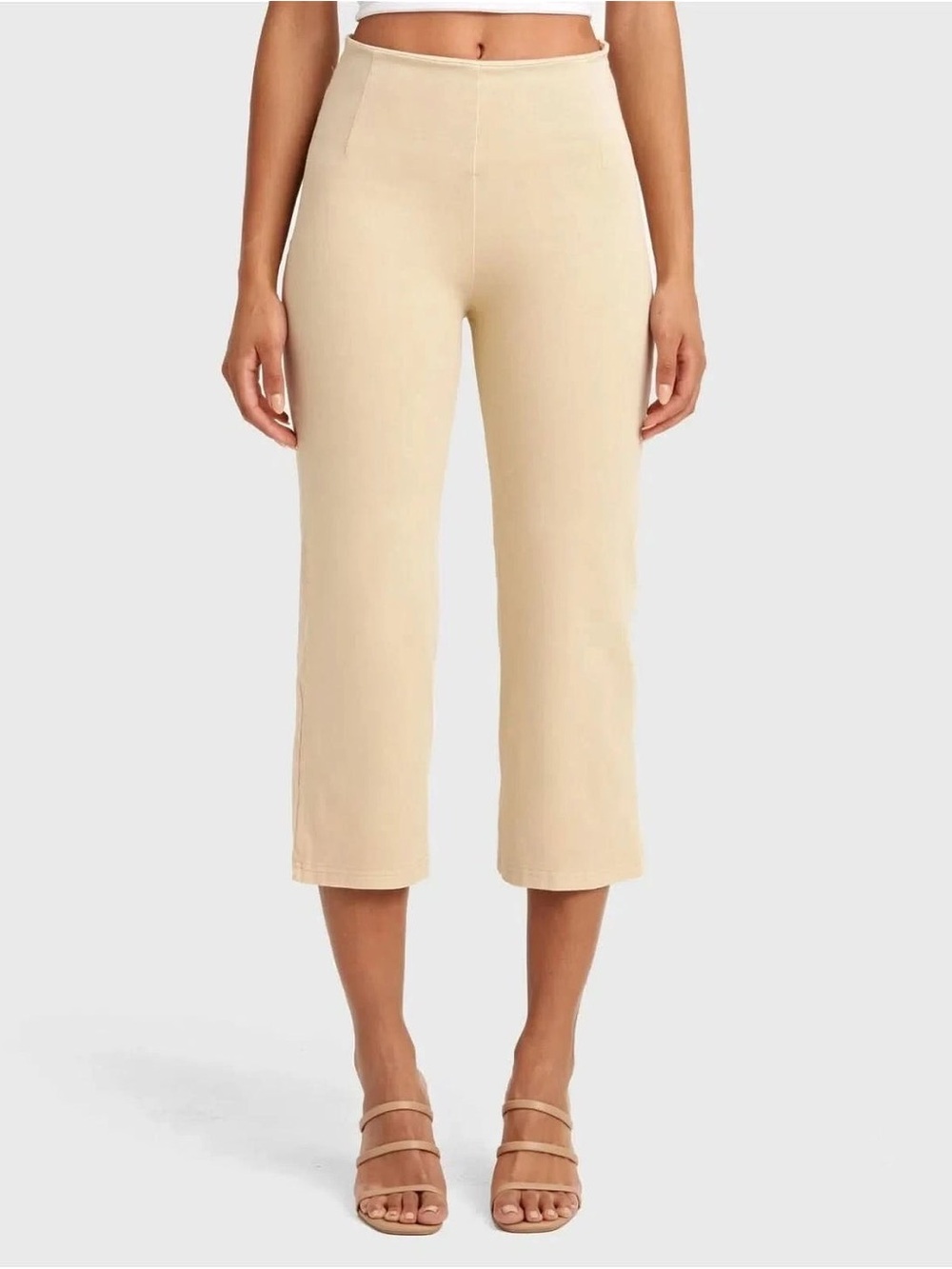 Freddy WRUP SNUG Jeans NWT - Beige High-Rise Cropped Wide-Leg Capris Size 10 US